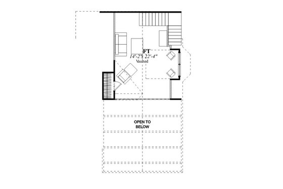 Floor Plan - Upper Floor for Country House Plan #63-330 - 3 bed, 2 bath