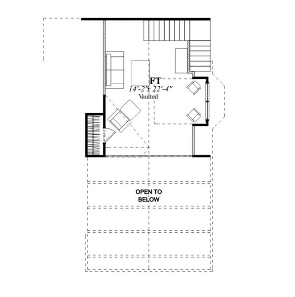 Floor Plan - Upper Floor for Country House Plan #63-330 - 3 bed, 2 bath