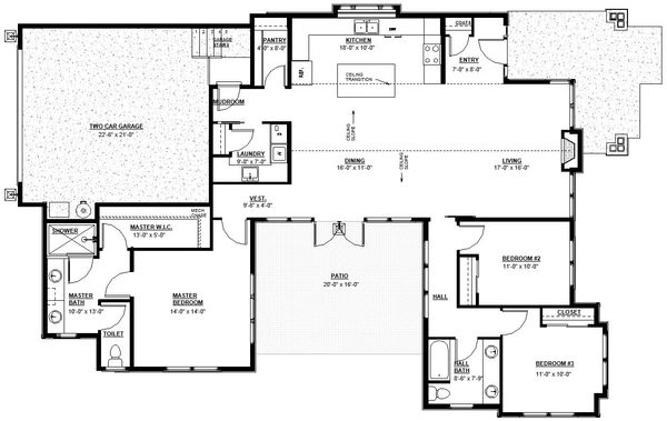 Craftsman Floor Plan - Main Floor Plan #895-82