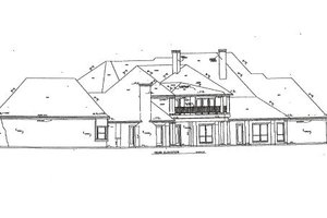 Exterior - Rear Elevation for European House Plan #141-329 - 5 bed, 6.5 bath