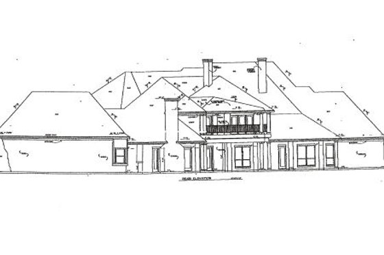 Exterior - Rear Elevation for European House Plan #141-329 - 5 bed, 6.5 bath