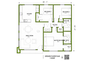 Modern Style House Plan - 3 Beds 2 Baths 1182 Sq/Ft Plan #1106-8 