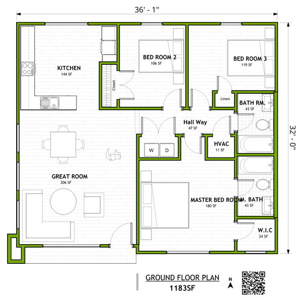 Modern Floor Plan - Main Floor Plan #1106-8