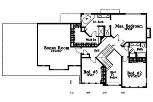 Floor Plan - Upper Floor for Craftsman House Plan #78-217 - 3 bed, 3 bath