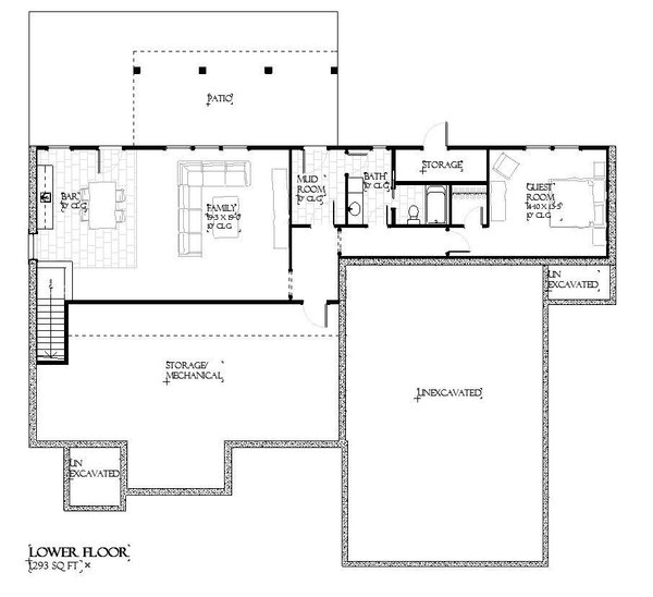 Home Plan - Traditional Floor Plan - Lower Floor Plan #901-149