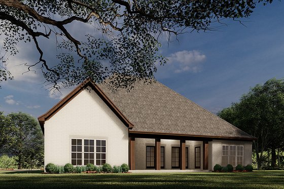 Exterior - Rear Elevation for European House Plan #923-28 - 4 bed, 3 bath