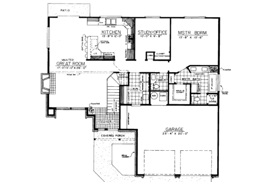Floor Plan - Main Floor for Traditional House Plan #303-305 - 4 bed, 2.5 bath
