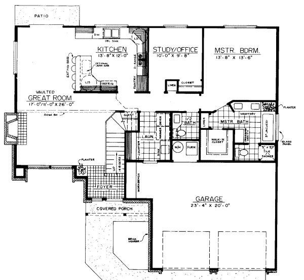 Traditional Floor Plan - Main Floor Plan #303-305