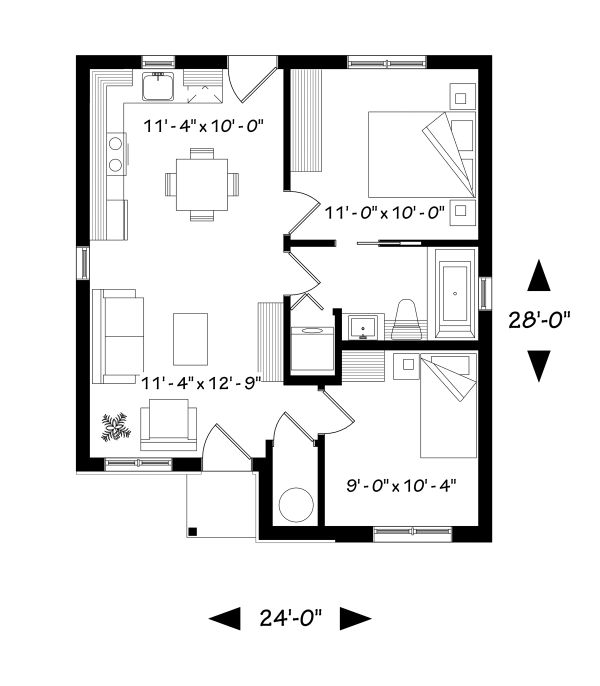 Home Plan - Cabin Floor Plan - Main Floor Plan #23-2684