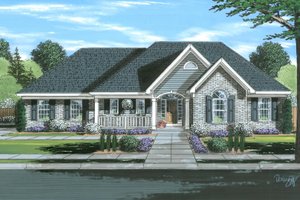 House Blueprint - Traditional Exterior - Front Elevation Plan #46-901