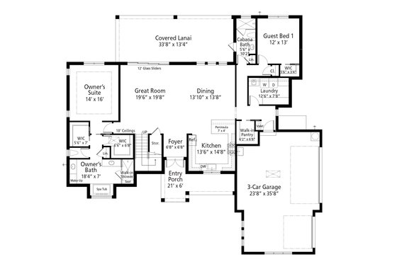 Floor Plan - Main Floor for Southern House Plan #938-117 - 4 bed, 4 bath