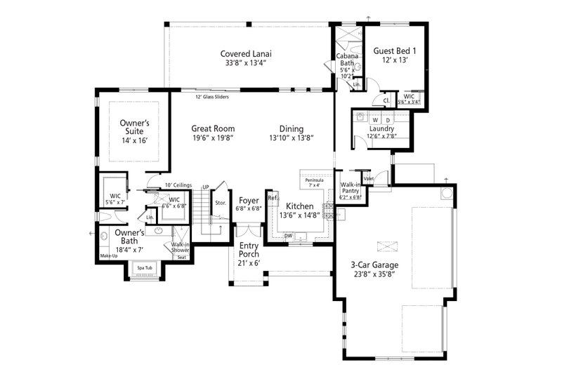 Home Plan - Floor Plan - Main Floor for Southern House Plan #938-117 - 4 bed, 4 bath