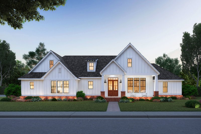 House Blueprint - Farmhouse Exterior - Front Elevation Plan #1074-7