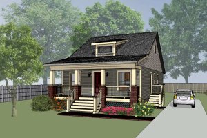 Cottage Exterior - Front Elevation Plan #79-128