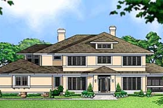 Exterior - Front Elevation for Modern House Plan #67-598 - 4 bed, 3.5 bath
