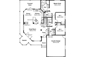 Floor Plan - Main Floor for Country House Plan #126-130 - 3 bed, 2 bath