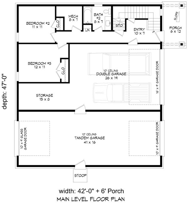 Contemporary Floor Plan - Main Floor Plan #932-1022