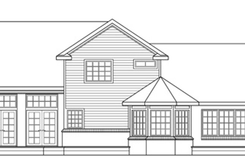 Home Plan - Exterior - Rear Elevation for Farmhouse House Plan #124-189 - 3 bed, 2.5 bath