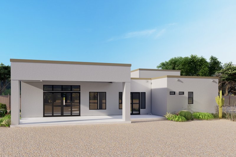 House Design - Exterior - Rear Elevation for Contemporary House Plan #53-743 - 3 bed, 3.5 bath
