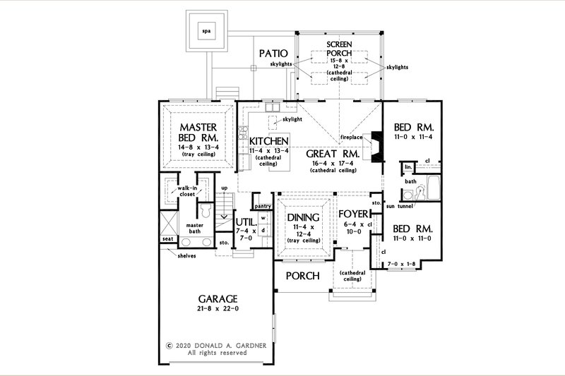 Dream House Plan - Floor Plan - Main Floor for Ranch House Plan #929-1150 - 3 bed, 2 bath