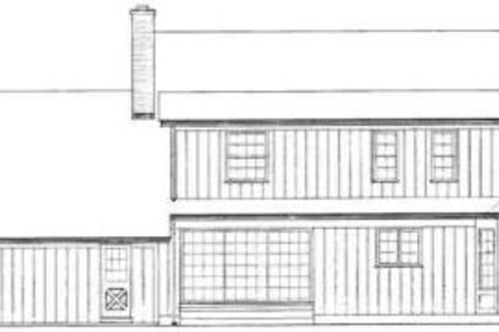 Exterior - Rear Elevation for Country House Plan #72-448 - 3 bed, 2.5 bath