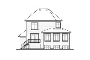Exterior - Rear Elevation for Country House Plan #23-2192 - 4 bed, 2.5 bath