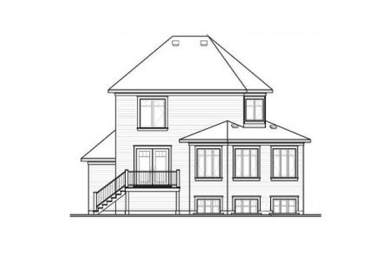 Exterior - Rear Elevation for Country House Plan #23-2192 - 4 bed, 2.5 bath