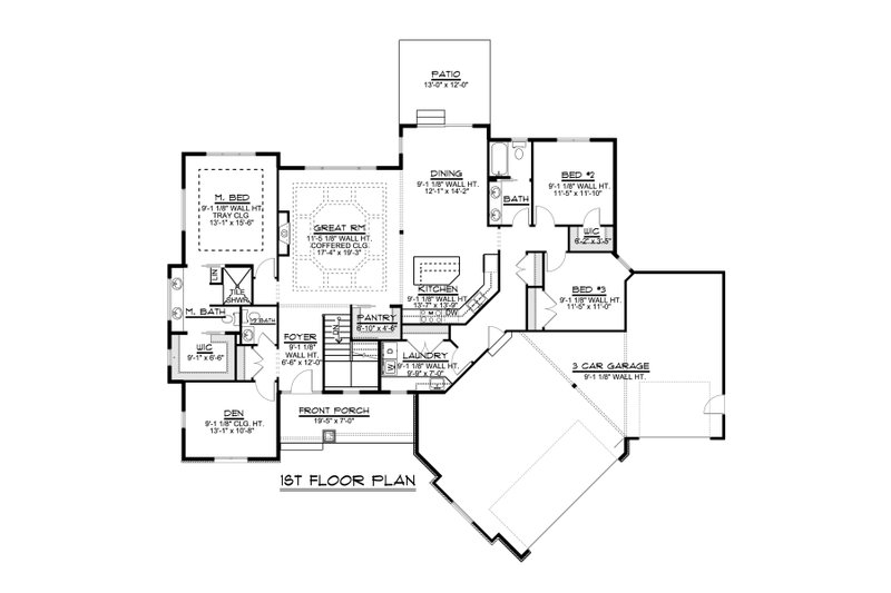 Home Plan - Floor Plan - Main Floor for Craftsman House Plan #1064-83 - 3 bed, 2.5 bath