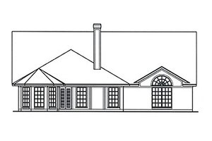 Exterior - Rear Elevation for Country House Plan #42-387 - 4 bed, 2 bath