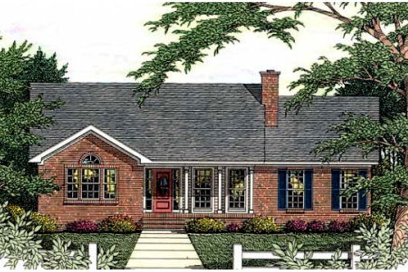 Architectural House Design - Country Exterior - Front Elevation Plan #406-230