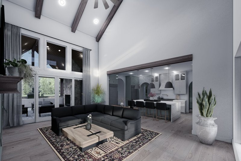 Home Plan - Interior - Family Room for Contemporary House Plan #923-400 - 4 bed, 3.5 bath