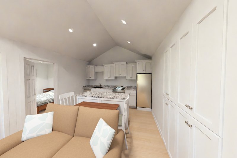Architectural House Design - Interior - Family Room 1 for Cottage House Plan #513-2445 - 2 bed, 2 bath