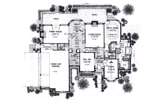Floor Plan - Main Floor for European House Plan #310-937 - 4 bed, 4 bath