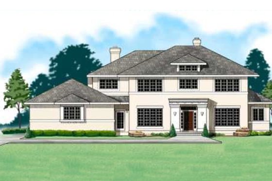 Exterior - Front Elevation for Traditional House Plan #67-229 - 4 bed, 4 bath