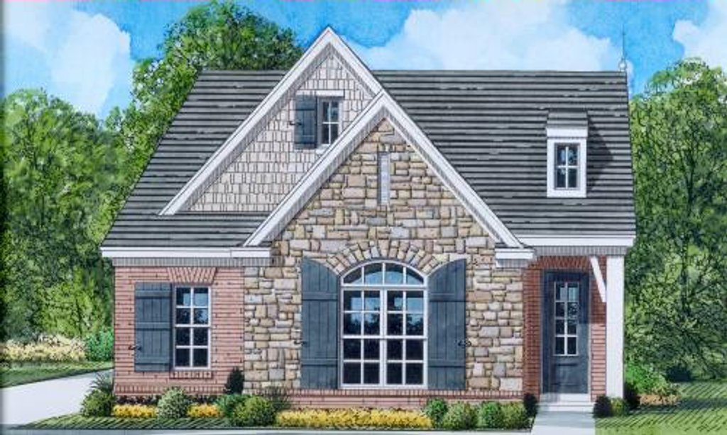 Exterior - Front Elevation 2 for European House Plan #424-76 - 3 bed, 2 bath