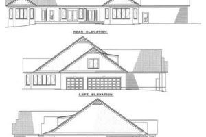 Exterior - Rear Elevation for European House Plan #17-240 - 3 bed, 4.5 bath