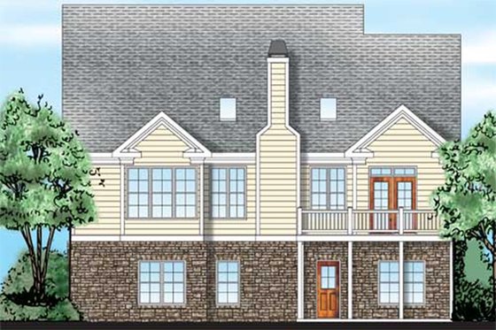 Exterior - Rear Elevation for Traditional House Plan #927-42 - 3 bed, 2.5 bath