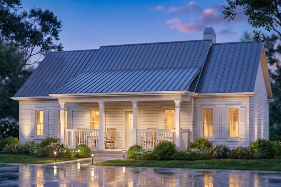 Exterior - Front Elevation 3 for Traditional House Plan #54-691 - 3 bed, 2 bath