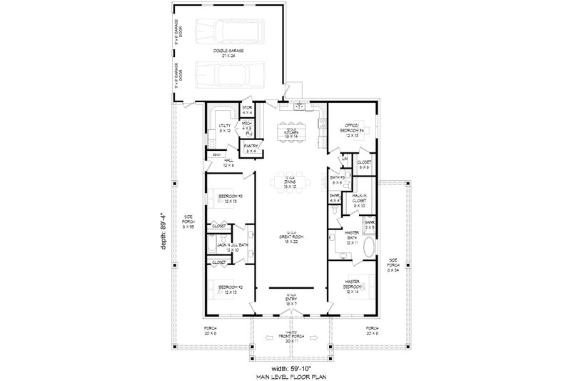 Dream House Plan - Floor Plan - Main Floor for Country House Plan #932-1281 - 4 bed, 3 bath