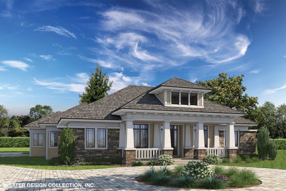 Exterior - Front Elevation 6 for Prairie House Plan #930-463 - 3 bed, 3.5 bath