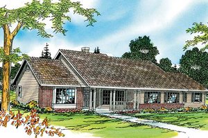 Ranch Exterior - Front Elevation Plan #124-273