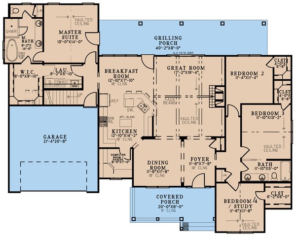 Dream House Plan - Craftsman Floor Plan - Main Floor Plan #923-311