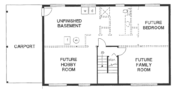 House Design - Traditional Floor Plan - Lower Floor Plan #18-9068