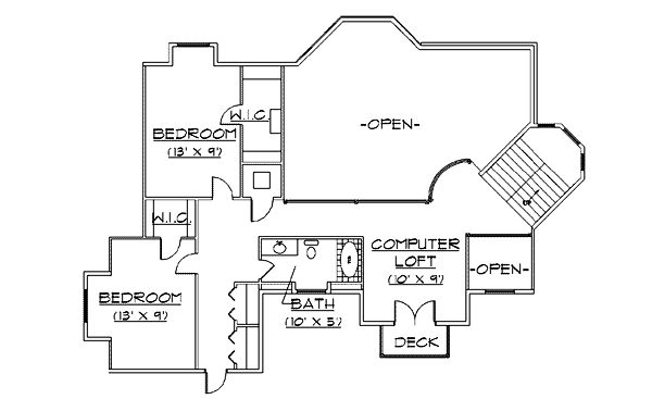 European Floor Plan - Upper Floor Plan #5-212