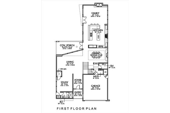 Floor Plan - Main Floor for Modern House Plan #449-13 - 4 bed, 4.5 bath