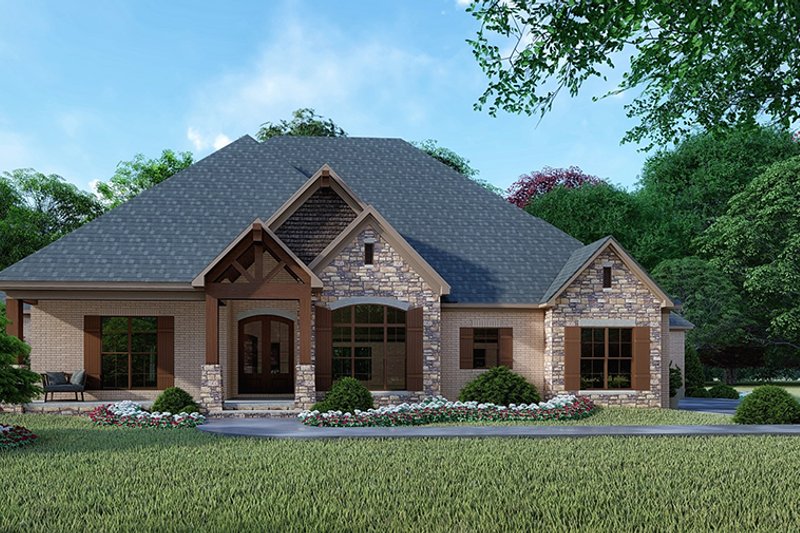 House Design - Exterior - Front Elevation 3 for Country House Plan #17-2608 - 4 bed, 4.5 bath