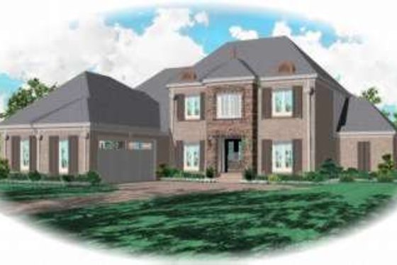 Exterior - Front Elevation for European House Plan #81-1138 - 3 bed, 3 bath