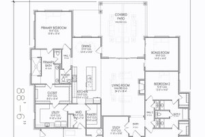 Floor Plan - Main Floor for Traditional House Plan #1098-9 - 3 bed, 2.5 bath