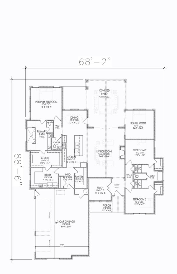 Traditional Floor Plan - Main Floor Plan #1098-9