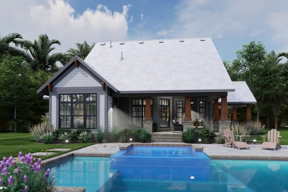 Exterior - Rear Elevation 3 for Bungalow House Plan #120-279 - 3 bed, 2 bath